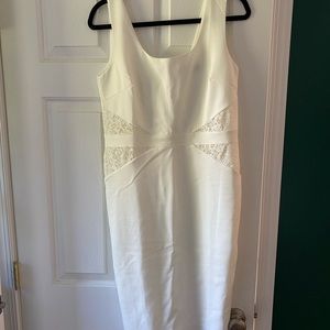 White cut out midi dress